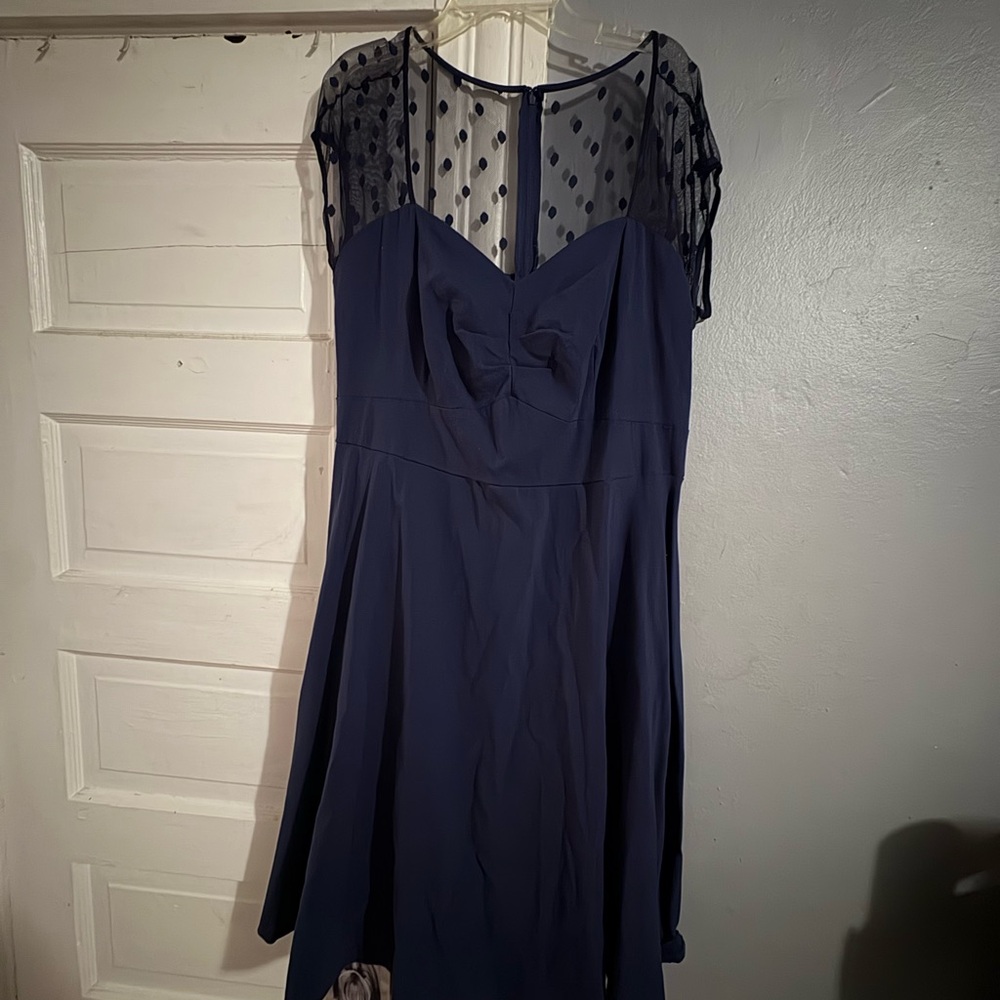 Torrid Blue Fit and Flare Dress with Sweetheart Neckline